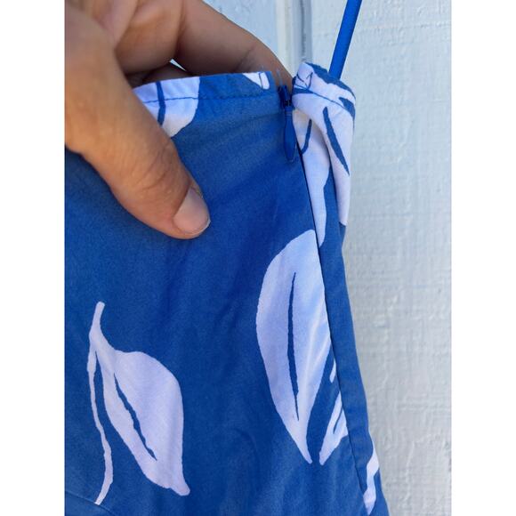 NWT J. Crew One‎ Shoulder Midi Dress, Blue And White Floral, Sz 8 - Picture 5 of 7